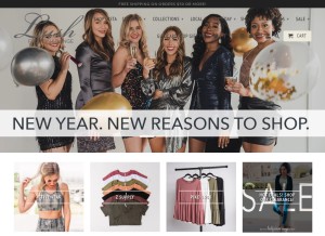 How lushfashionlounge.com looks like on a tablet such as an iPad.