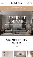 How lustria.fr looks like on a mobile device such as an iPhone.