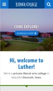 How luther.edu looks like on a mobile device such as an iPhone.