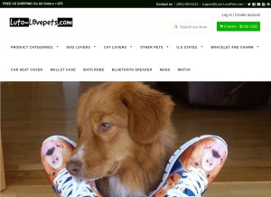 How luto-lovepets.com looks like on a tablet such as an iPad.