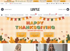 How luvyle.com looks like on a tablet such as an iPad.