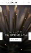 How luxdeco.com looks like on a mobile device such as an iPhone.