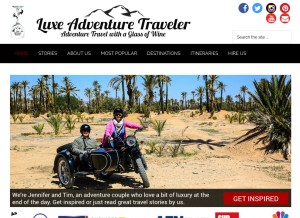 How luxeadventuretraveler.com looks like on a tablet such as an iPad.