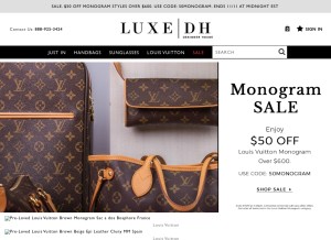 How luxedh.com looks like on a tablet such as an iPad.