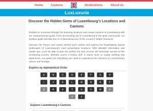 How luxluxuria.com looks like on a tablet such as an iPad.