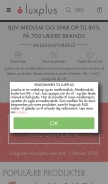 How luxplus.dk looks like on a mobile device such as an iPhone.