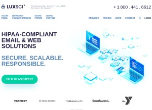 How luxsci.com looks like on a tablet such as an iPad.