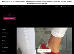 How luxuriousboutique.net looks like on a tablet such as an iPad.