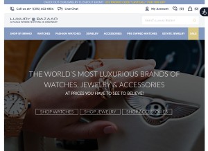 How luxurybazaar.com looks like on a tablet such as an iPad.