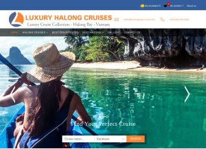 How luxuryhalongcruises.com looks like on a tablet such as an iPad.