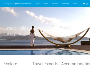 How luxuryholidaysgreece.com looks like on a tablet such as an iPad.