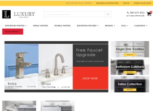 How luxurylivingdirect.com looks like on a tablet such as an iPad.