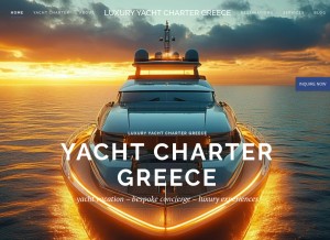 How luxuryyachtchartergreece.com looks like on a tablet such as an iPad.