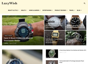 How luxywish.com looks like on a tablet such as an iPad.