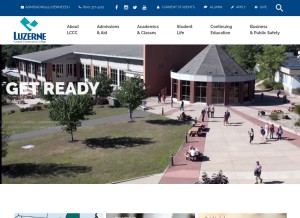 How luzerne.edu looks like on a tablet such as an iPad.