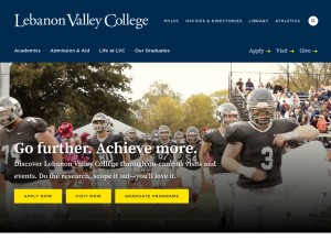 How lvc.edu looks like on a tablet such as an iPad.