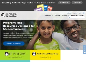 How lwtears.com looks like on a tablet such as an iPad.