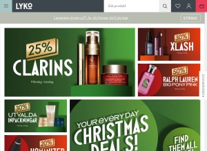 How lyko.se looks like on a tablet such as an iPad.