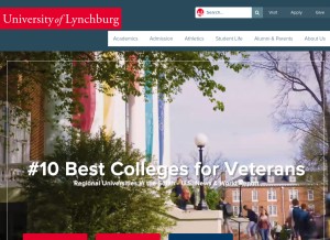 How lynchburg.edu looks like on a tablet such as an iPad.