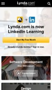 How lynda.com looks like on a mobile device such as an iPhone.