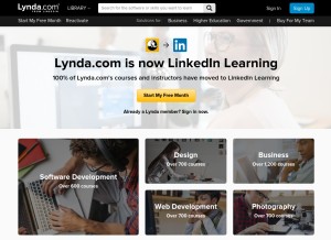 How lynda.com looks like on a tablet such as an iPad.