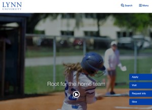 How lynn.edu looks like on a tablet such as an iPad.