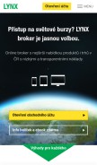 How lynxbroker.cz looks like on a mobile device such as an iPhone.