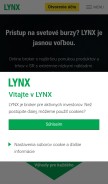 How lynxbroker.sk looks like on a mobile device such as an iPhone.