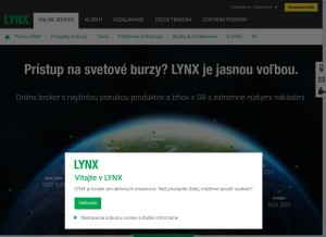 How lynxbroker.sk looks like on a tablet such as an iPad.