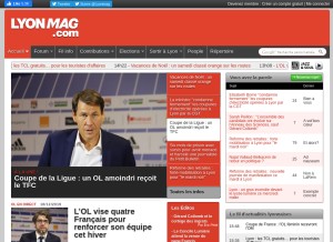 How lyonmag.com looks like on a tablet such as an iPad.