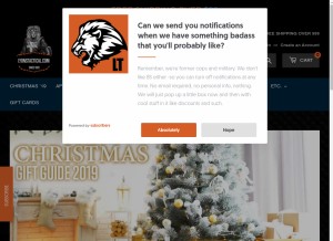 How lyonstactical.com looks like on a tablet such as an iPad.