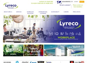 How lyreco.com looks like on a tablet such as an iPad.