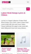 How lyricsio.com looks like on a mobile device such as an iPhone.