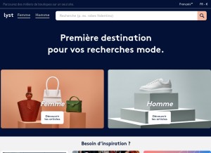 How lyst.fr looks like on a tablet such as an iPad.