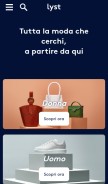 How lyst.it looks like on a mobile device such as an iPhone.