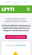 How lyyti.fi looks like on a mobile device such as an iPhone.