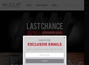 How m-clip.com looks like on a tablet such as an iPad.