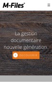 How m-files.com looks like on a mobile device such as an iPhone.