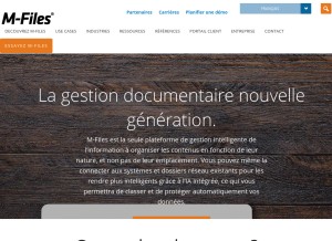 How m-files.com looks like on a tablet such as an iPad.