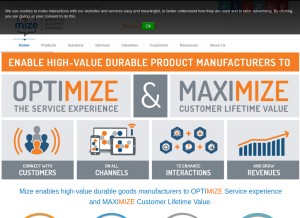 How m-ize.com looks like on a tablet such as an iPad.