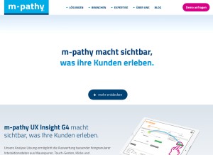 How m-pathy.com looks like on a tablet such as an iPad.