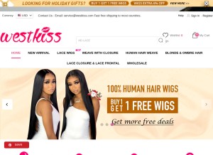 How m.westkiss.com looks like on a tablet such as an iPad.