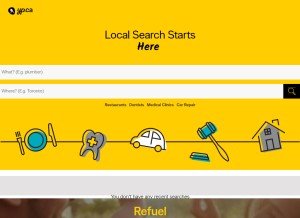 How m.yp.ca looks like on a tablet such as an iPad.