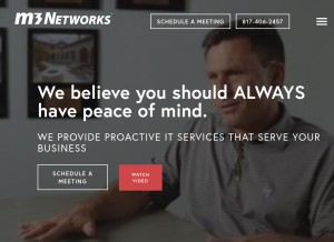 How m3networks.com looks like on a tablet such as an iPad.