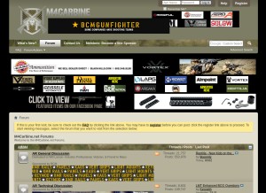 How m4carbine.net looks like on a tablet such as an iPad.