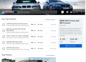 How m5board.com looks like on a tablet such as an iPad.