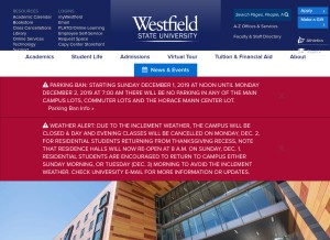 How ma.edu looks like on a tablet such as an iPad.