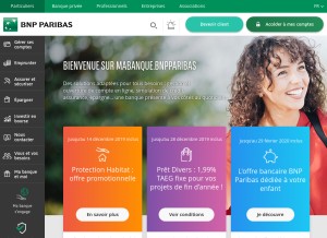 How mabanque.bnpparibas looks like on a tablet such as an iPad.