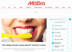 How mabra.com looks like on a tablet such as an iPad.