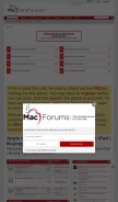 How mac-forums.com looks like on a mobile device such as an iPhone.